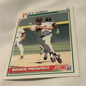 Rookie Prospect Baseball Card